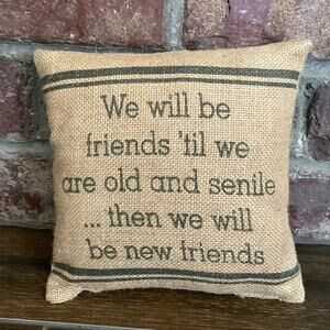 Threshold brown burlap‎ friends decorative accent pillow